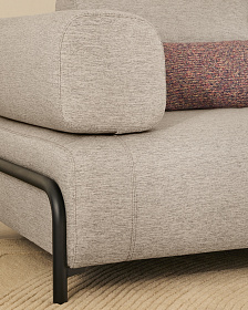 2-местный диван Compo серо-бежевого цвета с чёрным металлическим каркасом, 200 см