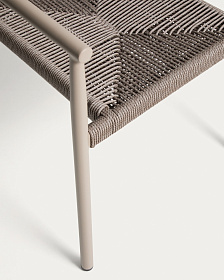 Уличный стул Livadia из алюминия цвета таупе и веревки