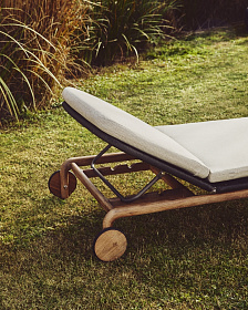 Шезлонг Alipa из массива акации и веревки темно-серого цвета