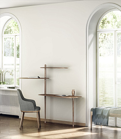 Стол письменный с полками Unica массив ореха