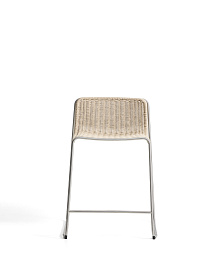 Уличный полубарный стул Tavari из бежевой веревки и стали
