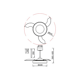 9012 Люстра-вентилятор NISEKO FAN S
