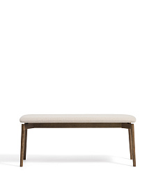 Скамейка Evera из дубового шпона с отделкой под орех и коричневой синелью, 122 см