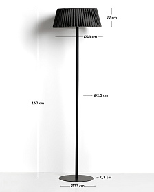 Уличный торшер Aldet на солнечных батареях черный, диаметр 46 см