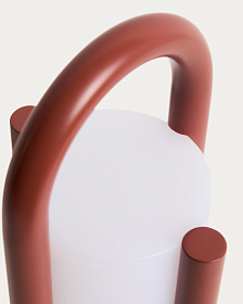 Портативная настольная лампа Leros из полиэтилена и стали терракотового цвета