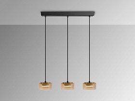 Olaia Подвесной светильник 3L черный/янтарный