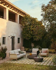 Уличное кресло Alipa из акации и веревки темно-серого цвета