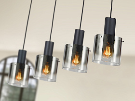 Люстра Venize 4L черный/дымчатый