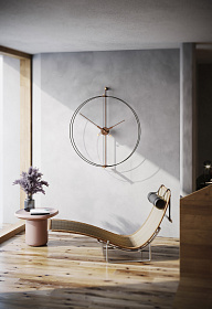 Настенные часы Barcelona Premium Walnut/Black fiberglass