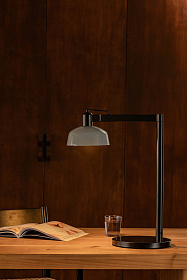 Настольный светильник TATAWIN с абажуром серо-голубой металл 1xE27