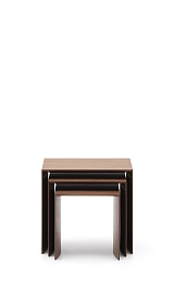 Litto Комплект из 3-х столиков из орехового шпона с отделкой натурального цвета