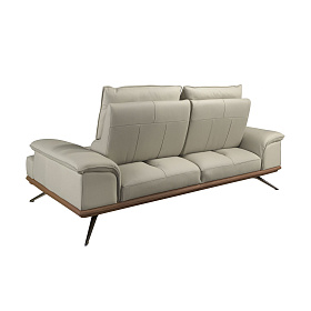 2-местный диван из серо-коричневой кожи, модель 6248