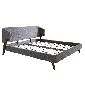 Кровать 7173/GC2323 из серой ткани 180 x 200 cm