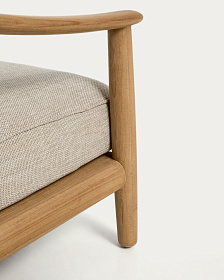 Уличное кресло Elunda из тикового дерева и бежевой веревки