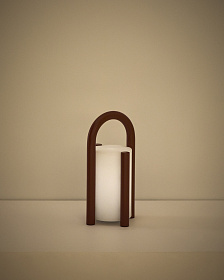 Портативная настольная лампа Leros из полиэтилена и стали терракотового цвета