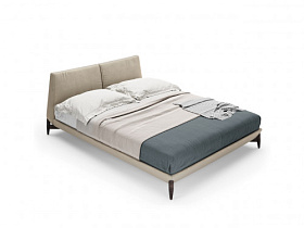 Кровать Bonsai 160x200 кожа Stone Natura/дуб