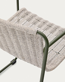 Стул Maurina из оцинкованной стали зеленого цвета и экрю и серым шнуром