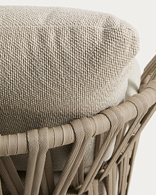 Уличное кресло Osani из алюминия цвета экрю и веревки цвета таупе