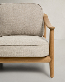 Уличный 3-х местный диван Elunda из тикового дерева и бежевой веревки