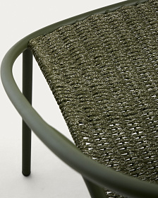 Уличное кресло Atrani из оцинкованной стали и зеленой веревки