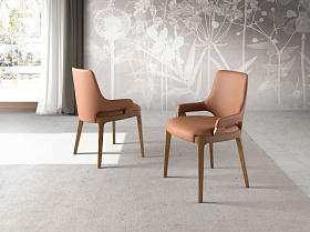 Стул 4136/CH20029 с обивкой из коричневой экокожи