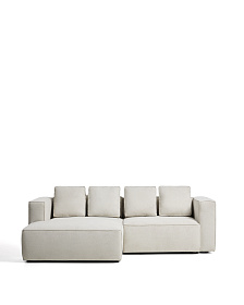 Диван-кровать Marela бежевый шенилл 3-местный с кушеткой слева 236 см