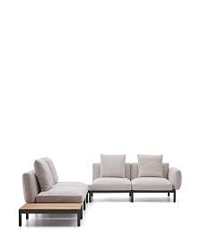 Sorells Уличный модульный 4-местный угловой диван бежевый со столиком