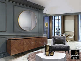 Зеркало круглое Orio Ø120 золото