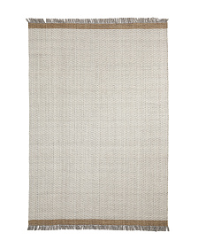 Ковер Brina из бежевой шерсти с узором елочка 300 x 200 см