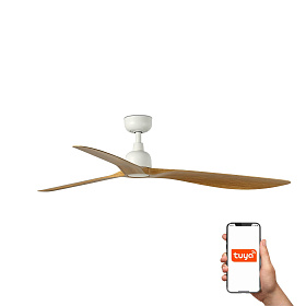 Потолочный вентилятор OUTWOOD L Ш1500MM белый/светлый дуб 3 PALAS IP44 TUYA