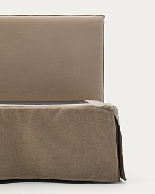 Кровать Jaira серо-коричневого цвета со съемным чехлом для матраса 90 x 200