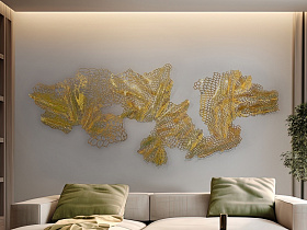 Drako Настенная скульптура золотой/стальной