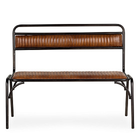 Скамейка из кожи в винтажном стиле Argosa