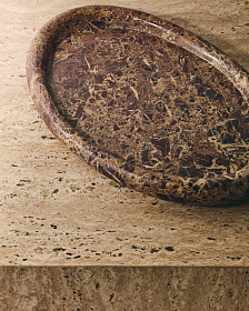 Поднос Lenorel из бордового мрамора 43 x 28 см