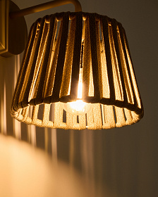 Уличный настенный светильник Aldet из бежевой веревки и металла