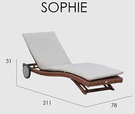 Лежак SOPHIE Red Pulut polypeel