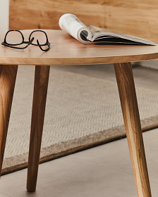 Комплект из 2-х столиков Duvani из массива акации с выбеленной отделкой