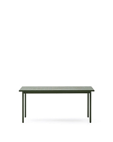 Уличный стол Maurina из оцинкованной стали зелёного цвета с зелёной керамической плиткой 182 x 91 см