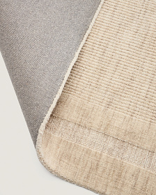 Жаккардовый шерстяной ковер Dalena в бежевую полоску 300 x 200 см