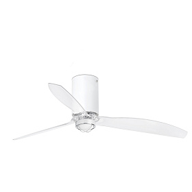 Потолочный вентилятор Mini Tube Fan LED мат. белый/прозрачный 128 см