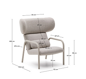 Кресло Inari бежевого цвета и стали с бежевой отделкой