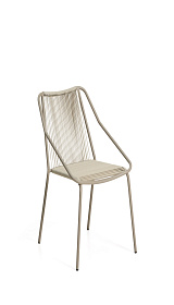 Уличный стул Zivia из веревки цвета экрю и стали цвета таупе