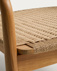 Кресло уличное Derile из дуба с натуральной отделкой и бежевой веревки