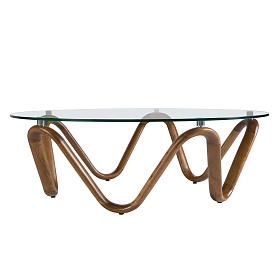 Журнальный столик 2124/CT20048 из стекла и ореха