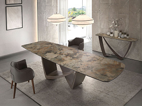 Раздвижной обеденный стол со столешницей из мраморной керамики 1152