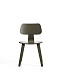Стул Gena из дубового шпона с зеленой отделкой