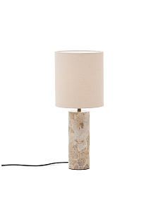 Настольная лампа Raze из бежевого мрамора с льняным абажуром