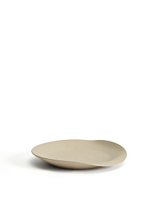 Керамический поднос Ebenor бежевого цвета Ø 30 см