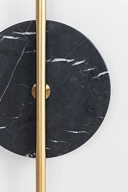 Бра Point латунный металл с диском из черного мрамора