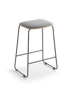 Барный табурет Bisell 77 см деревянный с мягким сиденьем на металлических ножках